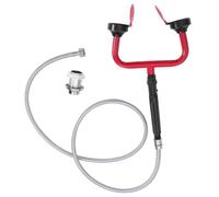 UKCOCO Wall Mounted Eye Wash Station with Dual Nozzles for Laboratory and Workplace Safety, Space-saving Design, Pp and Metal Construction, Fits 13mm Pipe for Emergency Eye Rinse