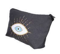 UKCOCO Water-Resistant Black Polyester Cosmetic Pouch with Storage and Finishing Function, Easy to Carry Creative Toiletry Bag for Travel Use