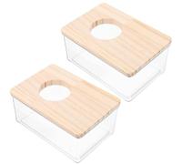 UKCOCO Wear-Resistant Small Sand Bath Box 2Pcs Acrylic Cage 15.5×10×7Cm Household Hamster Bath and Toilet Accessory