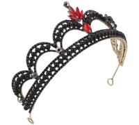 UKCOCO Wedding Crown Tiara Vintage Baroque Crown Headband, Alloy Rhinestone Black, Bride Hair Accessory for Wedding and Banquet
