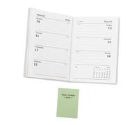 UKCOCO Weekly Pocket Planner Month Jan Dec Schedule PU Leather Mini Organizer for Office Home School Avocado Green Calendar Notebook with Separate Weekly Pages for Detailed Daily Planning