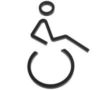 UKCOCO Wheelchair Accessible Restroom Sign, Acrylic Disabled Toilet Door Plaque Disability Symbol, Matte Black Finish for Office and Commercial Bathrooms