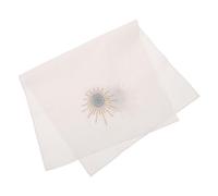 UKCOCO White Linen Church Altar Cloth with Embroidered Pattern, Sacramental Corporal for Liturgy and Holy Mass, Communion Ritual Linen for Baptism and Church Ceremony