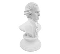 UKCOCO White Mozart Resin Statue Bust in Synthetic for Desk Decor