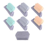 UKCOCO Window Groove Cleaning Brushes Set Household Cleaning Tools 12pcs with Pp and Scouring Pad Material, Easy to Wash for Removing Stubborn Stains and Random Color in Window Tracks