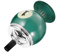UKCOCO Windproof Iron Billiard Ball Ashtray with Press Lid, Automatic Extinguishing Desktop Cigarette Ash Tray for Indoor Outdoor Use, Green Vintage Smoker Holder