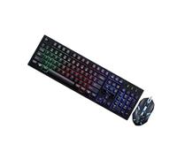 UKCOCO Wired Gaming Keyboard and Mouse Set with 104 Keys Mechanical Feel Wear-resistant Plastic Construction Non-conflict Design USB Connection Suitable for Office and Cafe Use