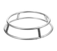 UKCOCO Wok Ring Rack Stainless Steel round Pot Stand for Electric Stoves | Double-layer Ring Construction, Arc Bottom and Hollow Design, Silver Finish, for Round-bottom Pans