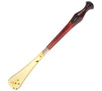 UKCOCO Wood Handle Shoe Horn with Shoe-lifting Design, Stainless Steel Shoehorn for Seniors and Men, Convenient Solution for Putting on Shoes, for Boots and Everyday Use