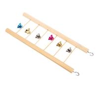 UKCOCO Wooden Bird Climbing Ladder for Parrots and Cockatiels Beige Hanging Ladder for Bird Cage Improves Health and Beak Conditioning