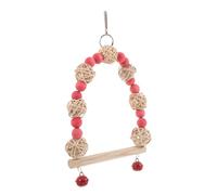 UKCOCO Wooden Bird Swing Rattan Engaging Parrot Toy for Macaws and Conures Unique Bird Cage Decoration for Active Play and Comfortable Living Environment