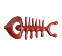 UKCOCO Wooden Fish Bone Shaped Handheld Massage Comb for Scalp Massage with Comfortable Touch, Simple Brown Design for Travel and Outdoor Use