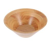 UKCOCO Wooden Fruit Bowl Cone-Shaped Small Serving Bowl Natural Rubberwood 23cm for Kitchen Dining and Snack Serving