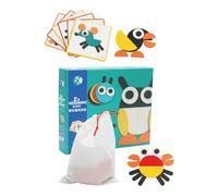 UKCOCO Wooden Geometric Tangram Puzzle Set for Preschool Learning Early Development Jigsaw Animal Shapes Sorting Games Educational Brain Teaser