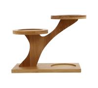 UKCOCO Wooden Multi-layer Flowerpot Rack for Desktop Balcony Indoor Gardening, Natural Wood Potted Plant Stand with Multi-tier Display for Succulents and Bonsai