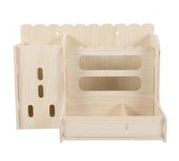 UKCOCO Wooden Rabbit Feeder Hay Rack with Bowl, Convenient Household Bunny and Guinea Pig Feeder for Small Animals, Multi-functional Pet Feeding Accessory for Daily Use