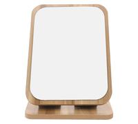 UKCOCO Wooden Swivel Mirror Desktop Vanity Desk Mirror with Stand Minimalist Design Rotatable Makeup for Bathroom Bedroom Dressing Table