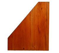 UKCOCO Wooden Vintage Desktop Book Rack with Single Compartment, Brown Vertical Magazine File Holder for Office Desk Organizer, Literature and Folder Sorter Shelf for Home and Workspaces