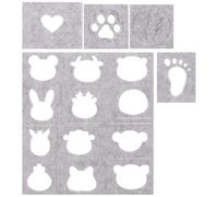 UKCOCO Wool Felting Molds for 5pcs Needle Felt Template Set Easy to Use Felt Applique Tools with Palm Heart Feet Animal Shapes Needlework and Embroidery Crafts