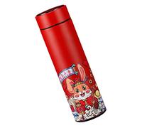 UKCOCO Year Rabbit Gift Stainless Steel Vacuum Insulated Water Bottle Food Grade Thermal Flask for Hot Cold Drinks Leak Resistant Red Rabbit Element Design Holiday Present