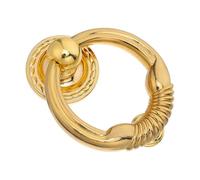 UKCOCO Zinc Alloy Security Door Knocker Ring for Front Door in Gold Finish for Household Entry
