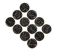 UKCOCO Zodiac Enamel Pin Brooches That Won't Deform 12pcs for Women Black Alloy Metal Brooch Pin Set, Delicate Design to Decorate Shirts and Hats