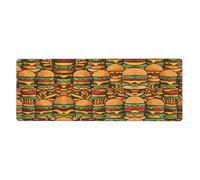 UKCZZLMSQ Large many cute burgers Printed Mouse Pad-11.8 x 31.5 Inches, Non-Slip & Waterproof Office Leather Desktop Mat