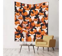 UKCZZLMSQ lots of cartoon little foxesPrinted Wall Tapestry Decorationâ€“60x51in Fashionable Home & Makeup Wall Art, for Apartment, Dorm