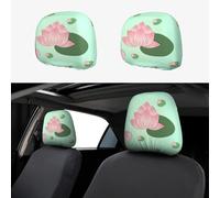 UKCZZLMSQ Lotus flowers waiting to bloomPrinted car headrest covers-knitted elastic breathable fabric, reusable, suitable for most cars.