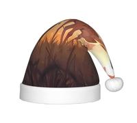 UKCZZLMSQ Plush African savannah giraffe calf Printed Christmas Hats â€“Perfect New Year's Holiday Home Decorations & Party Supplies