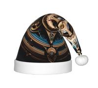 UKCZZLMSQ Plush Cool Steampunk Gears Printed Christmas Hats â€“Perfect New Year's Holiday Home Decorations & Party Supplies