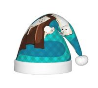 UKCZZLMSQ Plush Cute little raccoon Printed Christmas Hats â€“Perfect New Year's Holiday Home Decorations & Party Supplies