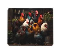 UKCZZLMSQ Rooster Family Portfolio Printed Comfortable Mouse Pad â€“ Mouse Pad with Non-Slip Rubber Base, for Office, Home & Laptop 10 x 12 inch