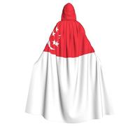 UKCZZLMSQ Singapore Flag Printed Hooded Robe Cloak â€“Unisex Costume for Halloween, Christmas, Party, cosplay