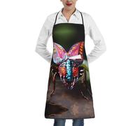 UKCZZLMSQ Strange Insects Printed Kitchen Apron with Two Pockets and Adjustable Bib - Waterproof, Oil-Resistant, Chef's Apron