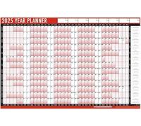 UKDD® 2025 Year Planner A1 Large Laminated Wall Planner Calendar 85cm x 58cm With Dry Wipe Pen And Sticker-Dots