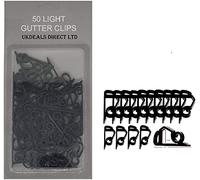 UKDD® 50 Gutter Hanging Hooks/Clips for Outdoor Christmas Xmas String Lights (Black)