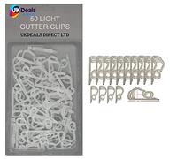 UKDD® 50 Gutter Hanging Hooks/Clips for Outdoor Christmas Xmas String Lights (Clear)