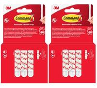 UKDD® Command™ Medium Adhesive and Refill Strips Damage-Free Hanging 17021P (2 Pack = 16 Adhesive Strips)