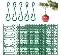 UKDeals Direct® 100 Bauble Christmas Tree Hooks - Green Ornament Hooks & Mini Hangers for Tree, Wreath & Vine, Christmas Bauble Hook