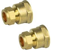 UKDeals Direct® 15mm Compression by 3/4" BSP Brass Female Iron Coupler, 15mm x 3/4" Adaptors Straight - WRAS Approved - Pack of 2