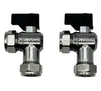UKDeals Direct 15mm Isolation Ball Valve, Angle with Black Lever, Suitable for Hot & Cold, WRAS Approved (Pack of 2)