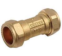 UKDeals Direct 28mm Single Check Valve Non Return, Brass, Brass Body, Spring Check Valve, 2 Ports, Compression Fittings, WRAS Approved