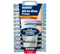 UKDeals Direct® All in One Multi Purpose Multi Fix Use Assorted Size Wall Plugs Heavy Duty Raw Plug Fixings Brick Stone Cement Concrete Hollow Cavity Partition Drywall Professional (Pack of 1)