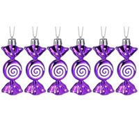 UKDeals Direct® Christmas Candy Decoration Candy Props Christmas Tree Hanging Ornament Candy Baubles 6pcs (Purple)