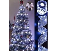 UKDeals Direct Christmas Ribbon LED Strip Light 5m Holiday String Light 50 LEDs Copper Material Indoor Use Manual Control Modern Style (Cool White Ribbon Light)