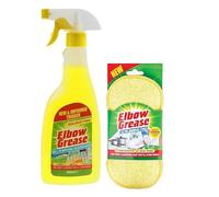 UKDeals Direct® Elbow Grease All purpose Degreaser Spray 500ml Effective Cleaner Formula for Kitchen, Fabric, and Metallic with Absorbent Microfibre Cleaning Scrubbing Pad