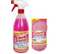 UKDeals Direct® Elbow Grease Pink All Purpose Degreaser Spray Extra Large 1ltr Removes Grease & Oil from Kitchen & Bathroom Surfaces, Fabrics with Dual Sided Non-Scratch Sponge