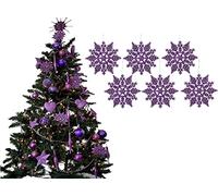 UKDeals direct® LILAC Collection CHRISTMAS DROPLET BAUBLES TREE DECORATIONS GLITTER MATT ICICLES (Pack of 6 Snowflake)