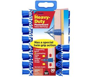 UKDeals Direct® Plasterboard Fixings Plasplugs Heavy Duty Cavity Hollow Wall Drywall Plugs 30's